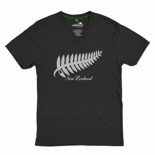 Womens NZ souvenir T-shirt embroidered silver fern