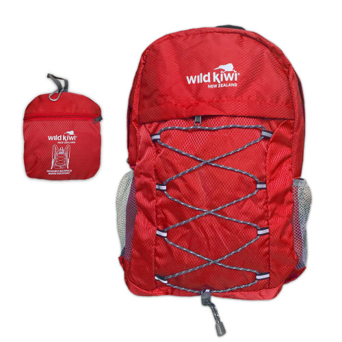 Fold-up lightweight backpack - red or green