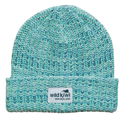 Teal Wild Kiwi knitted beanie