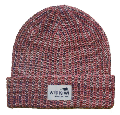 NZ Wild Kiwi beanie in redwood marle