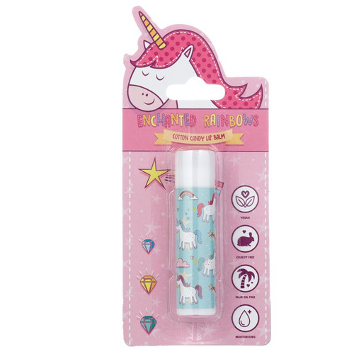 Enchanted rainbows cotton candy scented unicorn lipbalm