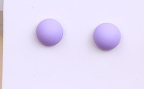 Cute rounded pastel purple stud earrings