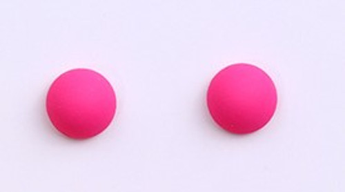 Cute rounded bright pink stud earrings