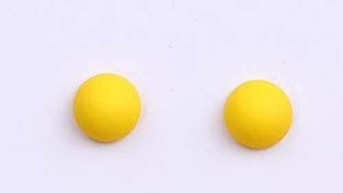 Cute rounded bright yellow stud earrings