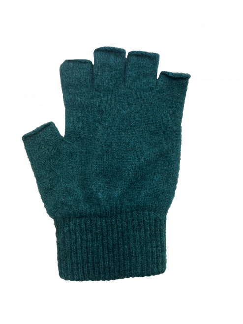 Teal Possum Merino fingerless Gloves - Medium