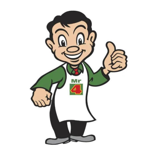 Large Mr Four Square retro tin sign 80cm high