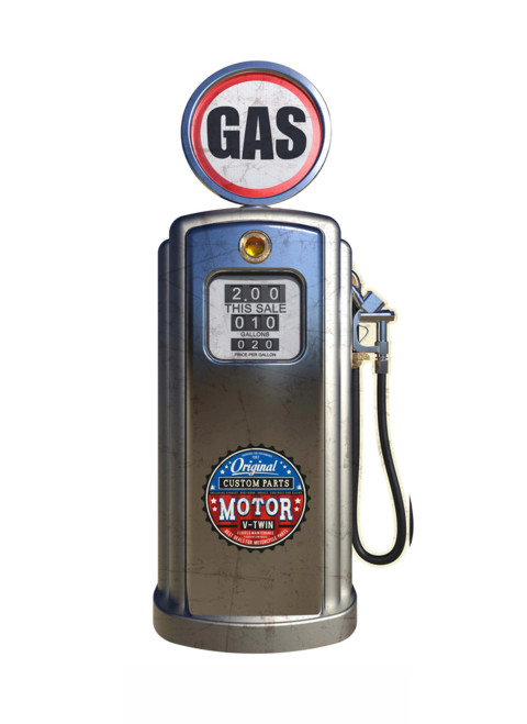 Retro Style Silver Gas Pump Tin Sign (80cm)