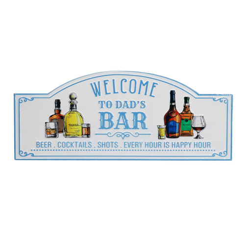 Welcome to Dad's Bar large enamel tin sign (71cm long)