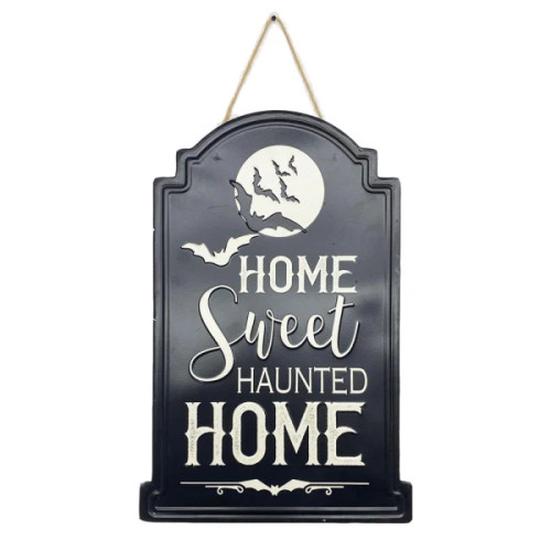 Large metal sign (45.8cm high) Home sweet haunted home