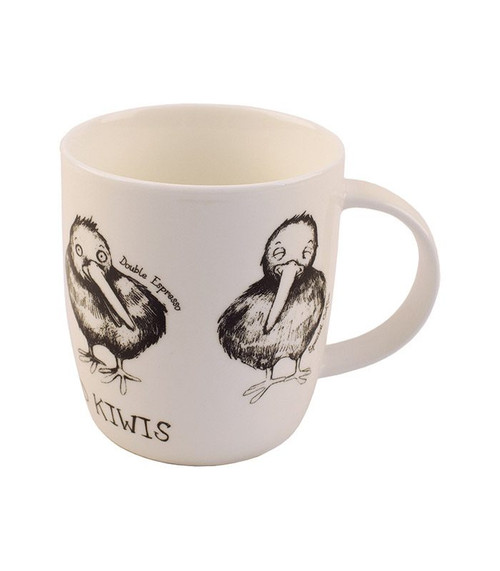 Caffeinated kiwis coffee mug