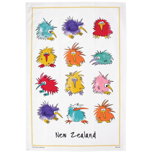 Crazy kiwi tea towel