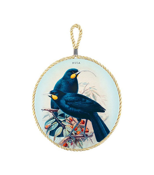 NZ native Huia on ceramic trivet