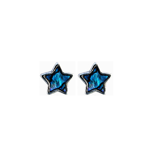 New Zealand paua shell small star stud earrings