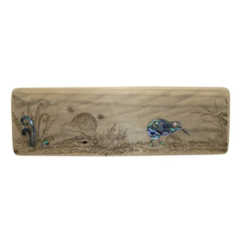 Recyclewood with NZ Paua inlay wall art - NZ Kiwi