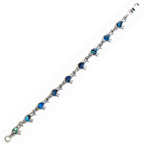 New Zealand paua shell small kiwi bracelet