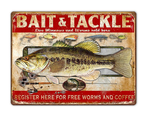Fishing retro style tin sign