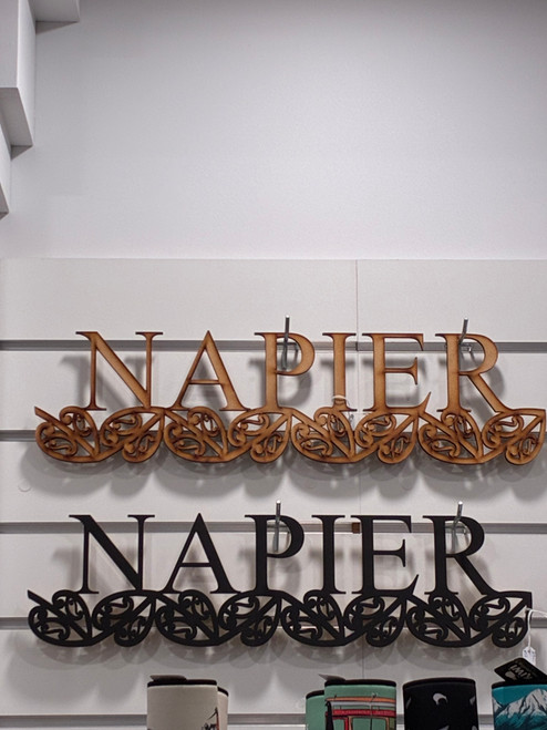Napier Kōwhaiwhai Wall Sign – Made in NZ, 55 × 15cm
