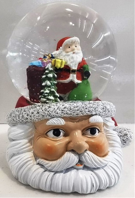 Santa Head Waterball with Santa & Presents.