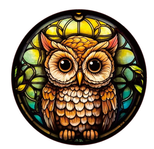 Cute Owl Suncatcher - Medium (15cm diameter)