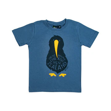 Kids New Zealand Cool Kiwi T-Shirt - Blue