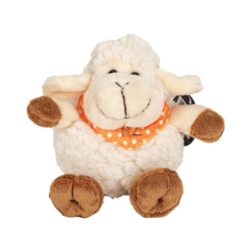 Small NZ sheep soft toy with orange bandana