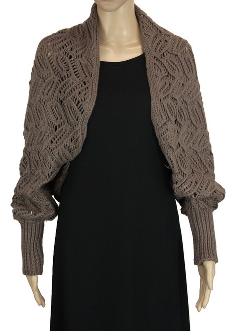 Crochet shrug - Soft brown