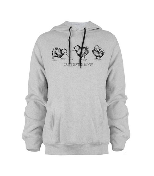 Caffeinated Kiwi grey hoodie NZ