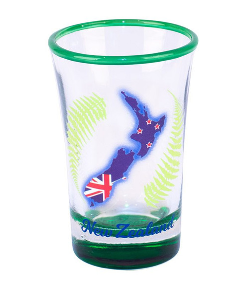 Map And Fern Curved Shot Glass