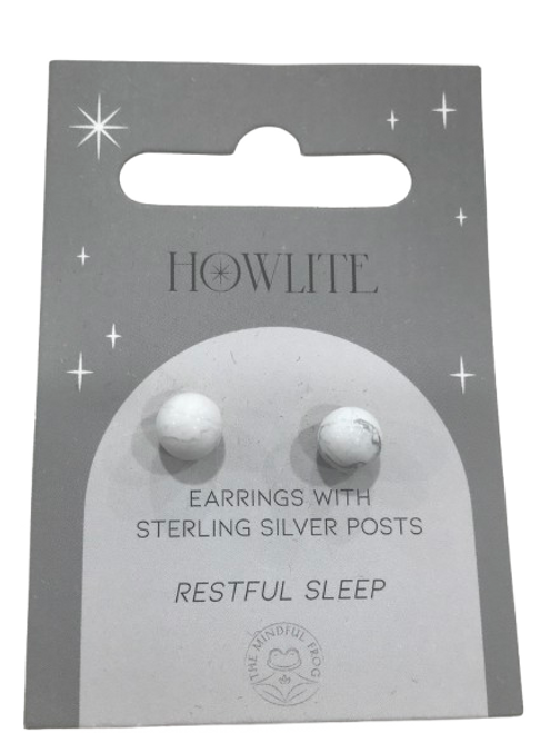 Howlite stud earrings on .925 silver post