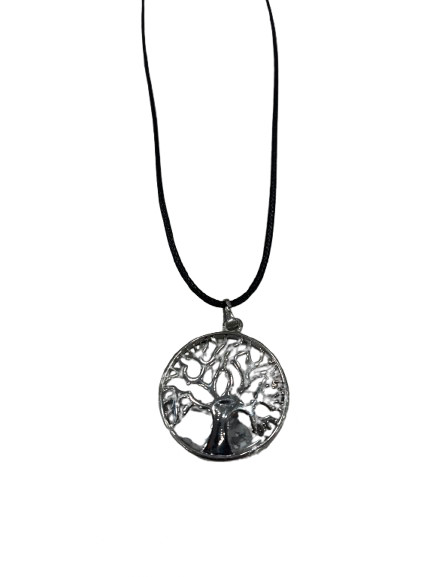 Tree of Life Pendant with White turquoise on a black  cord necklace