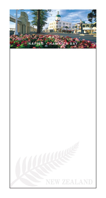 Napier magnetic shopping list notepad featuring the gardens and The Dome