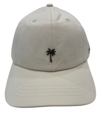 Napier New Zealand Cotton Cap – Cream, Metal Palm Tree