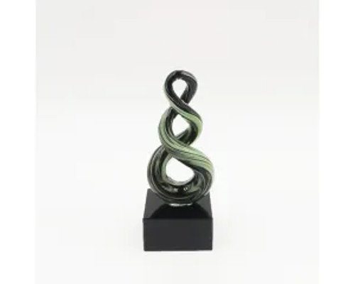 9.7 Green And Black Glass Eternal Knot