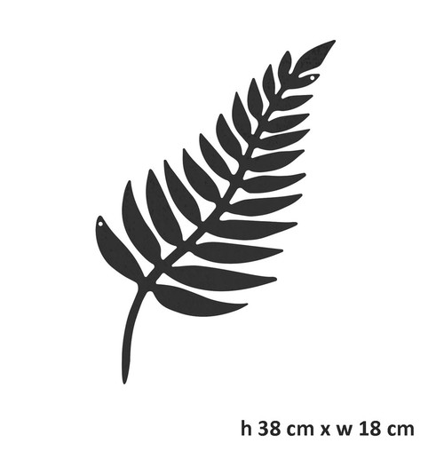 Fern Powder Coated Steel Black Wall Art