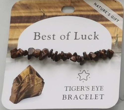 Wishing Gem-Chip Bracelet Gold Tigereye- Best of Luck