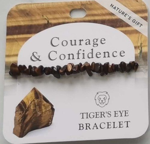 Gem-Chip Bracelet Gold Tigereye- Courage And Confidence