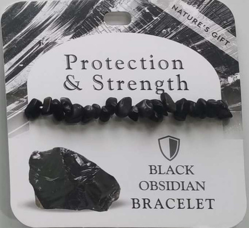 Gem-Chip Bracelet Obsidian- Protection And Strength