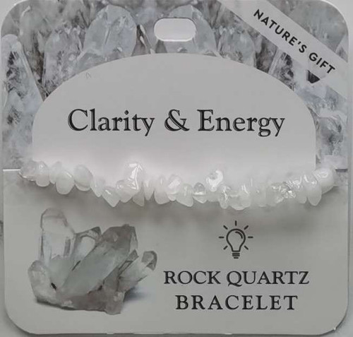 Gem-Chip Bracelet Rock Quartz- Clarity And Energy Gem-Chip Bracelet Rock Quartz- Clarity And Energy