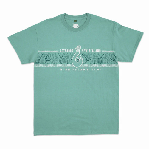 Men’s New Zealand Aotearoa Fish Hook T-Shirt - Aqua
