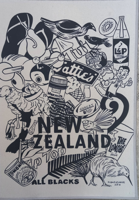 NZ Icons floor or door mat - Black on grey (59.5cm tall x 39cm) NZ Icons floor or door mat - Black on grey (59.5cm tall x 39cm)