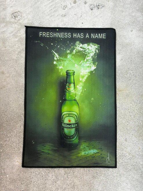 Heineken, "Freshness has a name" floor or door mat - approx 60cm x 40cm Heineken, "Freshness has a name" floor or door mat - approx 60cm x 40cm