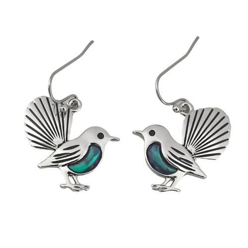 NZ Paua Fantail Dangle Hook Earrings NZ Paua Fantail Dangle Hook Earrings