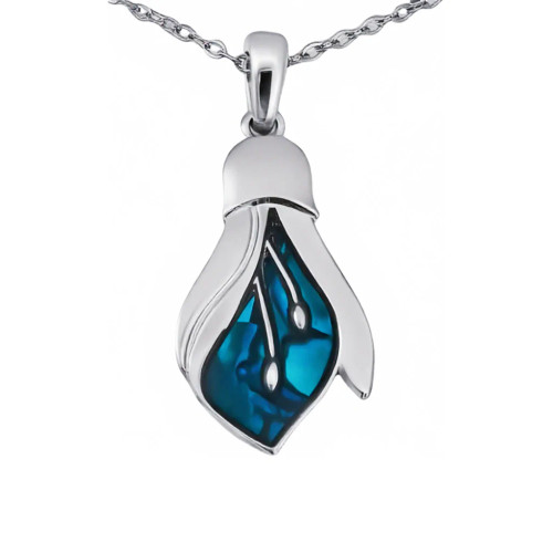 New Zealand Paua Kowhai Chain Pendant Necklace New Zealand Paua Kowhai Chain Pendant Necklace