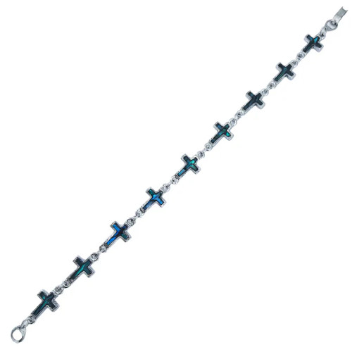 New Zealand Paua Cross Linked Bracelet New Zealand Paua Cross Linked Bracelet