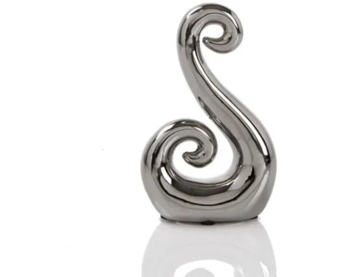 12.5CM Ceramic Figure 8 Koru - Silver 12.5CM Ceramic Figure 8 Koru - Silver