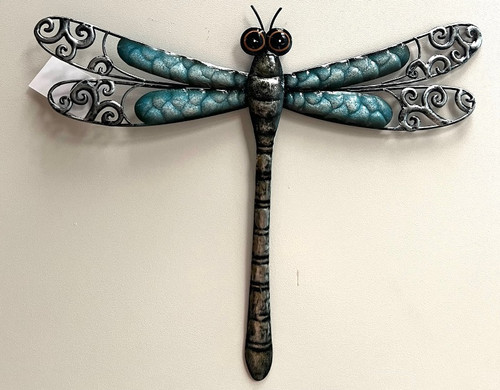 Metal Wall hanging dragonfly with blue tones (33cm x 27cm) Metal Wall hanging dragonfly with blue tones (33cm x 27cm)