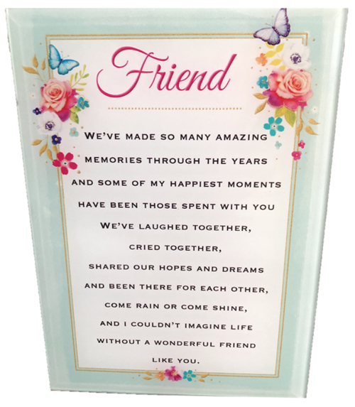Friend - Glass Plaque (13cm x 18cm) Friend - Glass Plaque (13cm x 18cm)