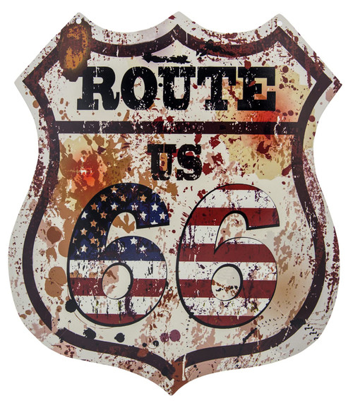 Retro Route 66 Usa Shield Tin Sign Retro Route 66 Usa Shield Tin Sign