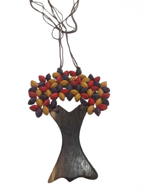 Wooden beaded tree necklace - various colours Wooden beaded tree necklace - various colours