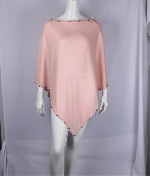 Summer weight poncho with bead detail - various colours Summer weight poncho with bead detail - various colours